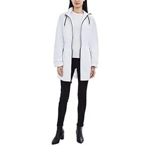 Laundry by Shelli Segal Anorak Coat Jacket Hooded Zip Up White SZ Small NEW
